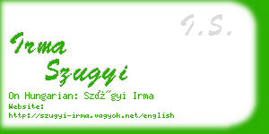 irma szugyi business card